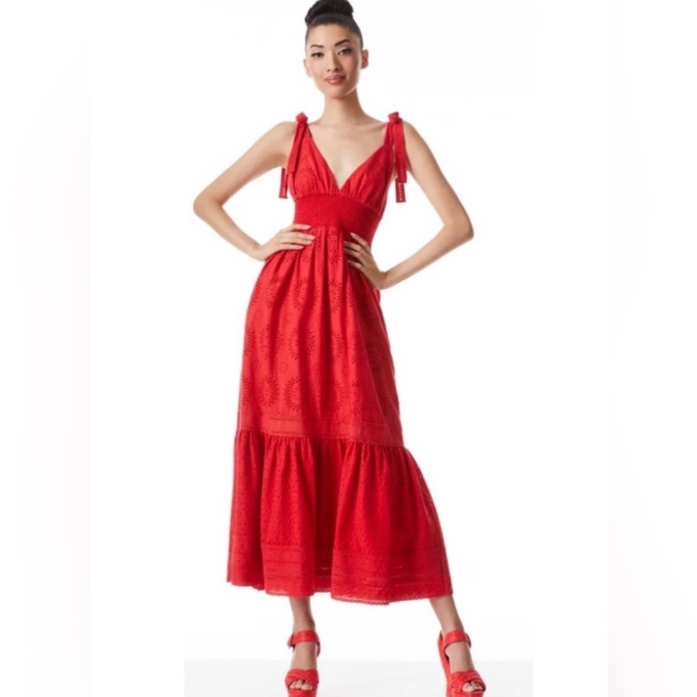 Alice & Olivia red eyelet summer dress